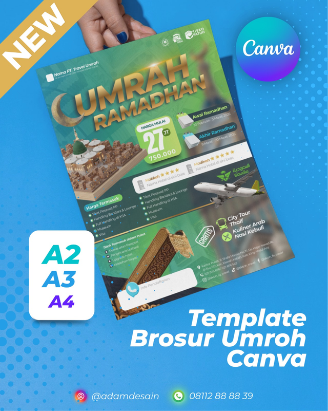 Highlight image for Template Premium Brosur Umrah Canva