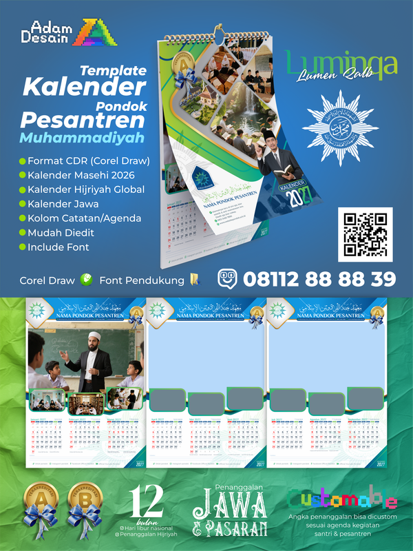 Highlight image 1 for Template Desain Kalender Pesantren Muhammadiyah 2027 LUMINQA