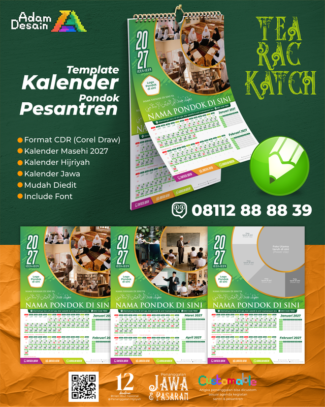 Highlight image 1 for Template Desain Kalender 2027 Pondok Pesantren TEARACKATCH