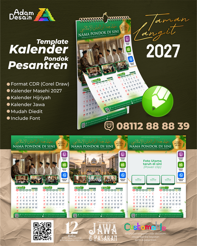 Highlight image 1 for Template Desain Kalender 2027 Pondok Pesantren Taman Langit