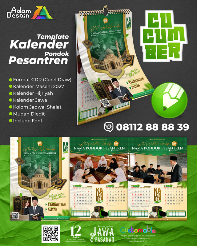 Highlight image 1 for Template Desain Kalender 2027 Pondok Pesantren CUCUMBER
