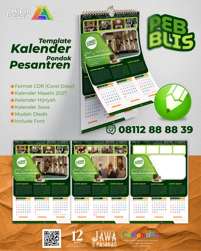 Highlight image for Template Desain Kalender 2027 Pondok Pesantren Pebblis