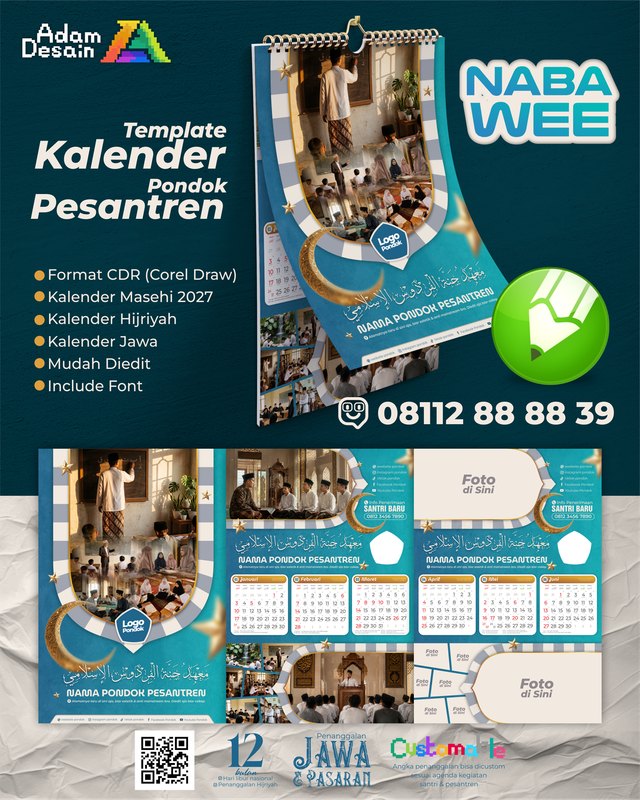 Highlight image for Template Desain Kalender Pondok Pesantren 2027 Nabawee