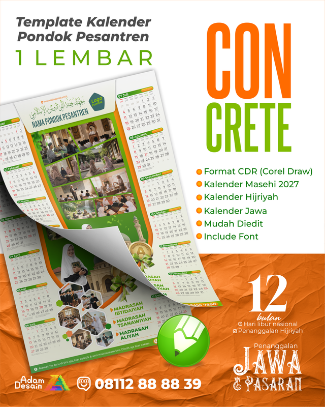 Highlight image for Template Desain Kalender 2027 Concrete