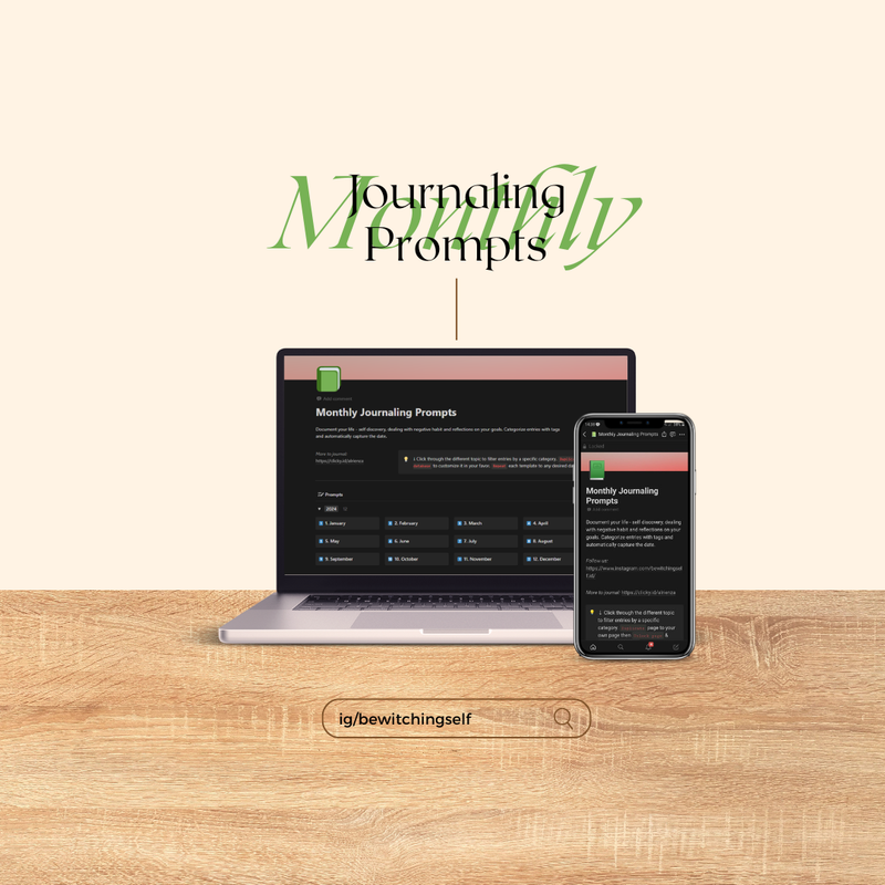 [Notion Template] Monthly Journaling Prompts
