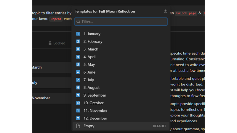 Highlight image for [Notion Template] Monthly Journaling Prompts: : Goal Setting, Reflection