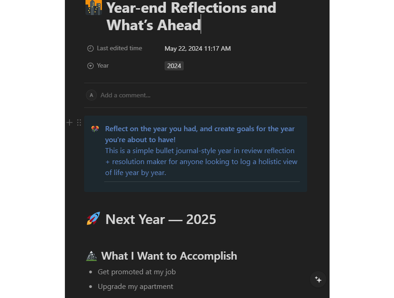 Highlight image for [Notion Template] Annual Journaling Prompts: : Planner, Track Growth, Goals