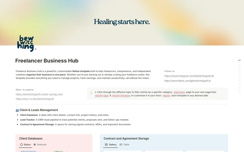 Highlight image 2 for [Notion Template] The Ultimate Freelance OS - Business and Gig Hub