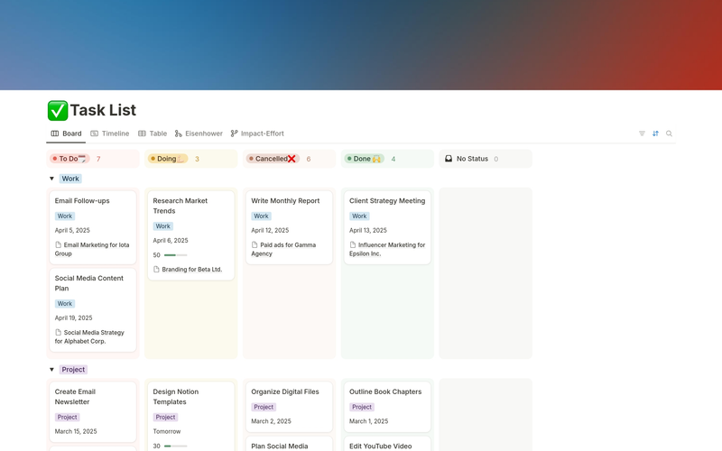 Highlight image 4 for [Notion Template] The Ultimate Freelance OS - Business and Gig Hub