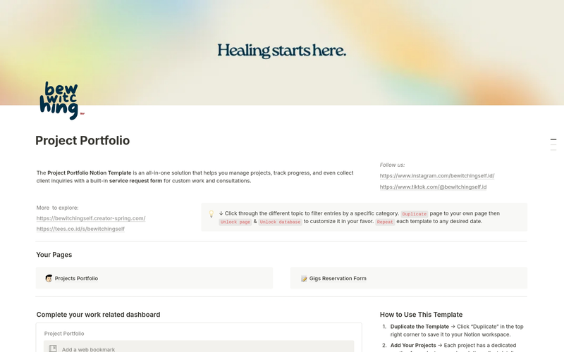 Highlight image 2 for [Notion Template] Project Portfolio, Resume & Case Study Dashboard: Showcase, Convince, Success