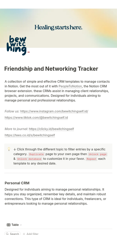 Highlight image 5 for [Notion Template] Personal CRM for Friends & Networking – Keep In Touch, Remember Details, Deepen Bonds