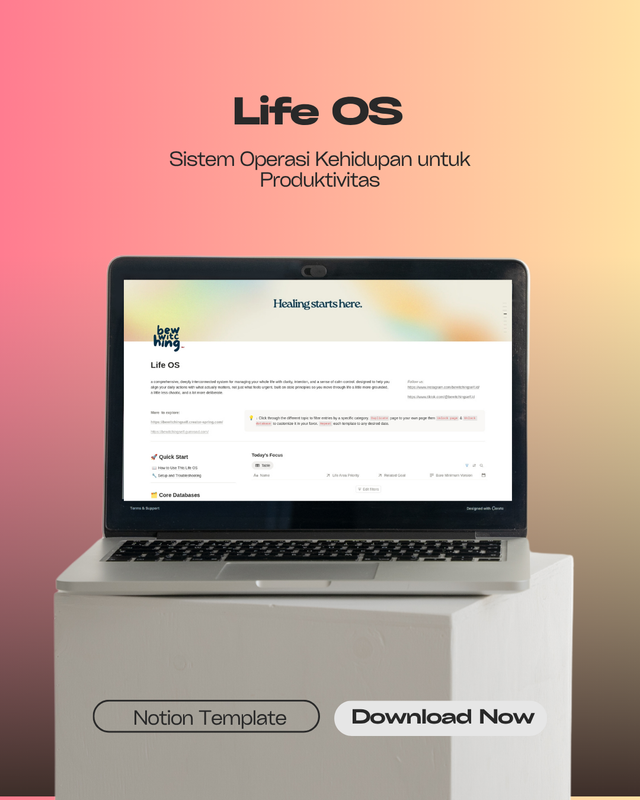 Highlight image for [Notion Template 2026] Life OS: Sistem Operasi Kehidupan untuk Produktivitas, Manajemen Tugas & Pengembangan Diri