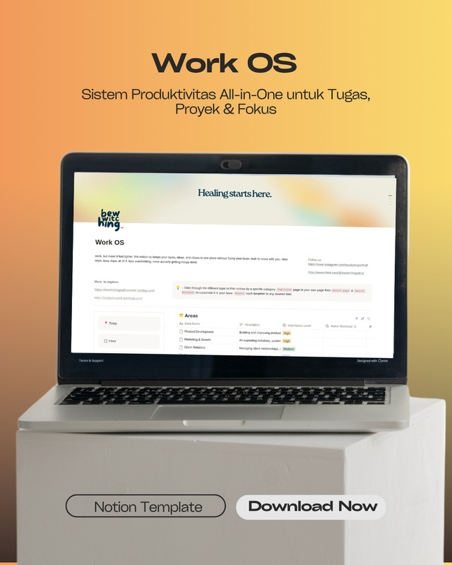 Highlight image for [Notion Template 2026] Work OS — Sistem Produktivitas All-in-One untuk Tugas, Proyek & Fokus