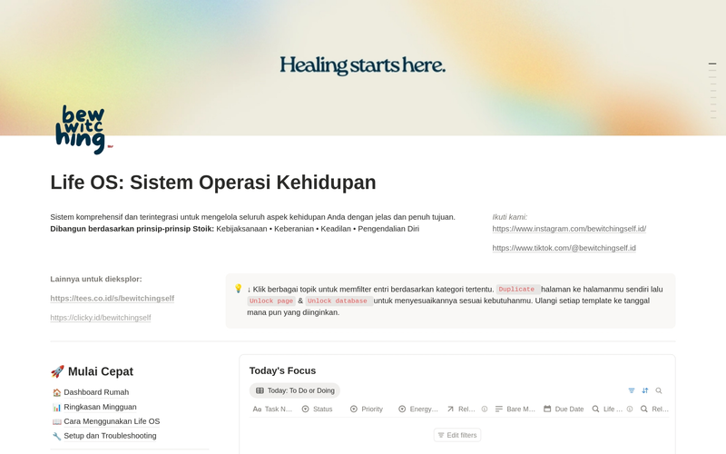 Highlight image for [Notion Template 2026] Life OS: Sistem Operasi Kehidupan untuk Produktivitas, Manajemen Tugas & Pengembangan Diri