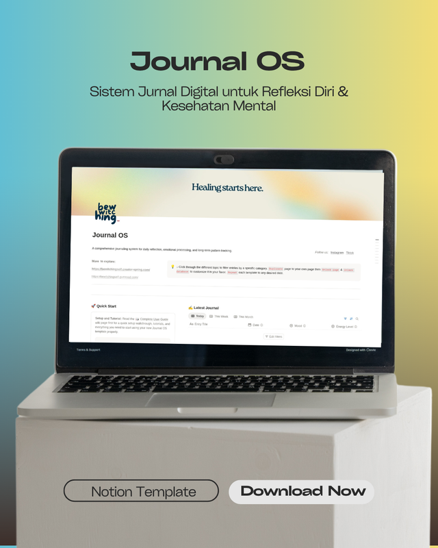 Highlight image for [Notion Template 2026] Journal OS: Sistem Refleksi Diri Berbasis Data untuk Memahami Emosi dan Pola Kehidupan