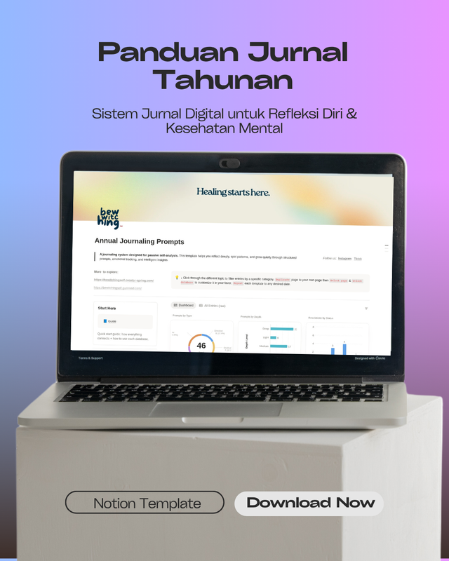 Highlight image for [Notion Template 2026] Sistem Jurnal Tahunan untuk Refleksi dan Pengembangan Diri