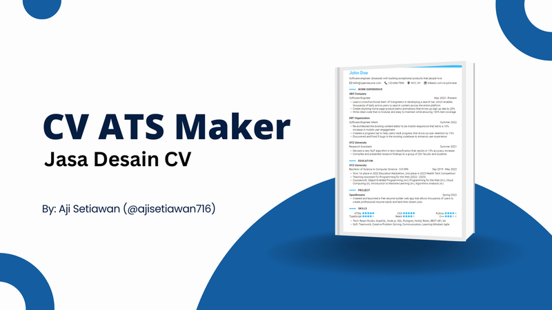 Highlight image 1 for [Services] CV ATS Maker (Jasa Desain CV) - Paket 1