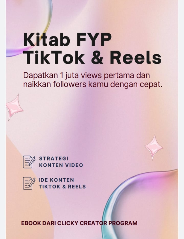 Highlight image for (E-BOOK) Kitab FYP TikTok dan Reels, Ilmu Jitu Dapat  1 Juta Views Pertama dengan Cepat