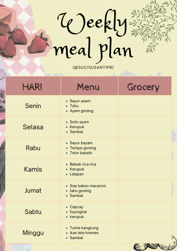 Highlight image 1 for Free Template weekly meal plan