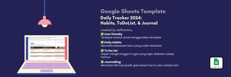 Highlight image for Daily Tracker 2024 - Google Sheets Template