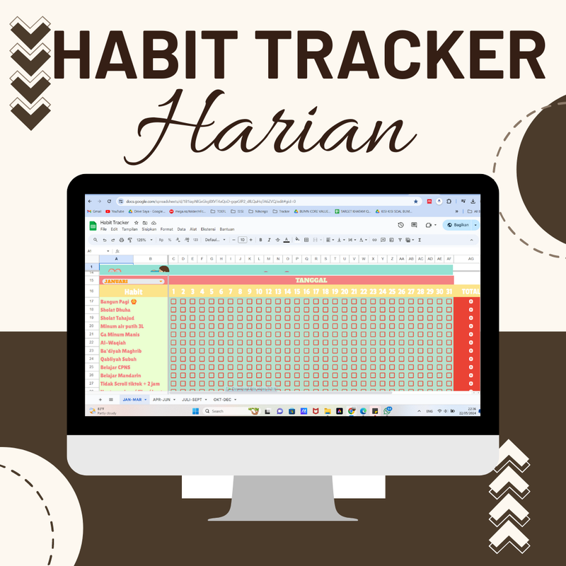 Highlight image for [FREE] HABITS TRACKER TEMPLATE