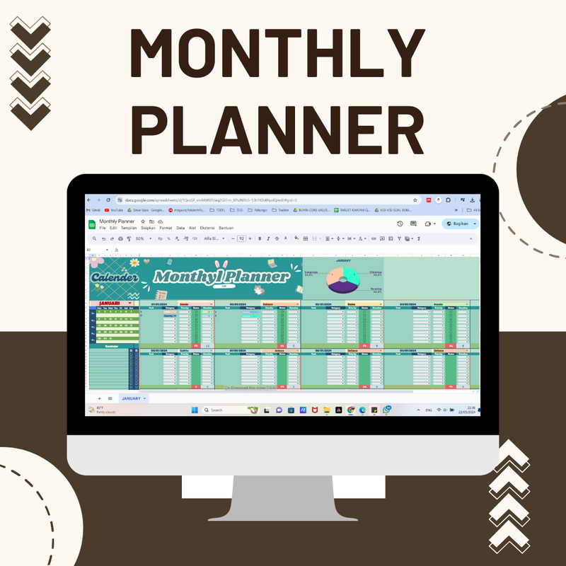 Highlight image for [FREE] MONTHLY PLANNER TEMPLATE