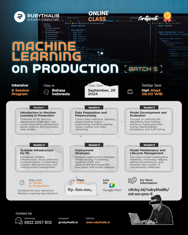 Highlight image 2 for [DISC. 20%] ONLINE CLASS MACHINE LEARNING + LLM ON PRODUCTION