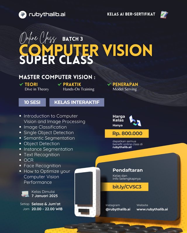 Online Class Computer Vision [Super Class] | Batch 3 | Clicky