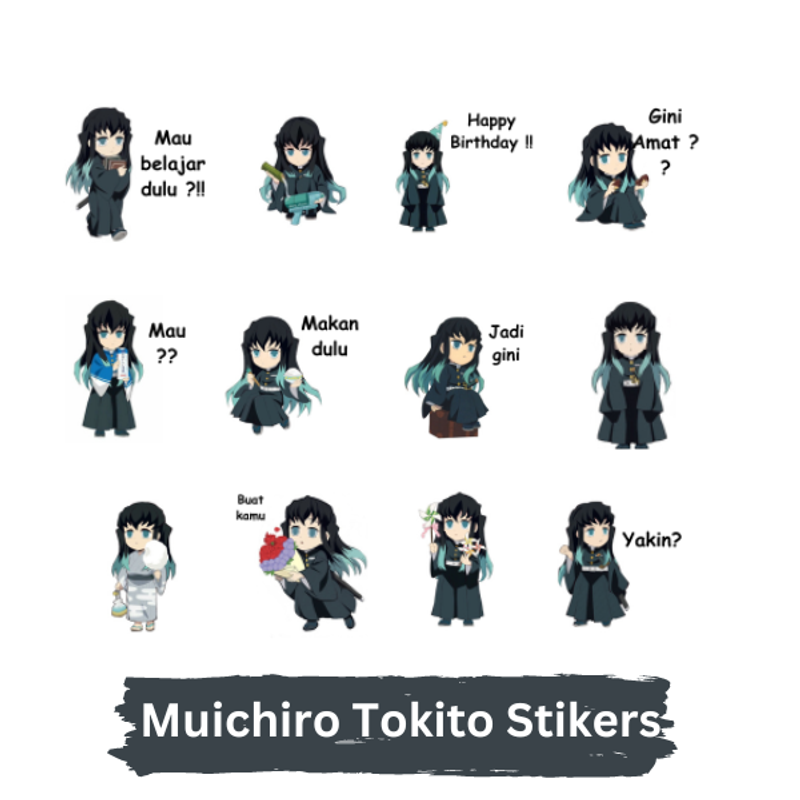Highlight image 1 for [Free] Desain Stikers WhatssApp Muichiro Tokito Agar Obrolan WA-mu Tambah Seru
