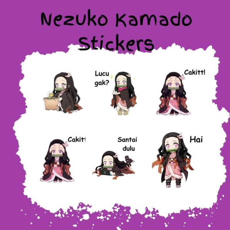 Highlight image for Desain Stickers WA Nezuko Kamado untuk menambah koleksimu