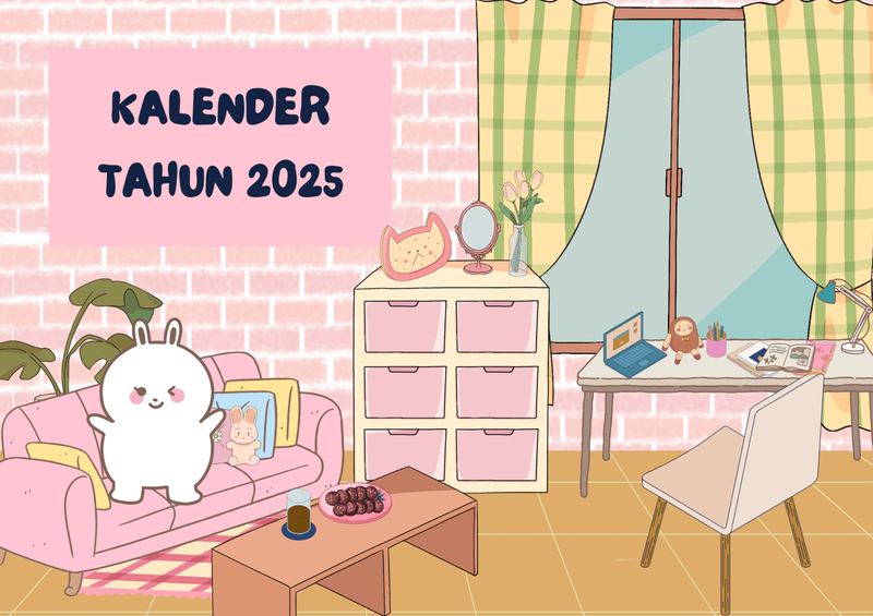 Highlight image 1 for Calendar Template Pink Bunny Coquette  