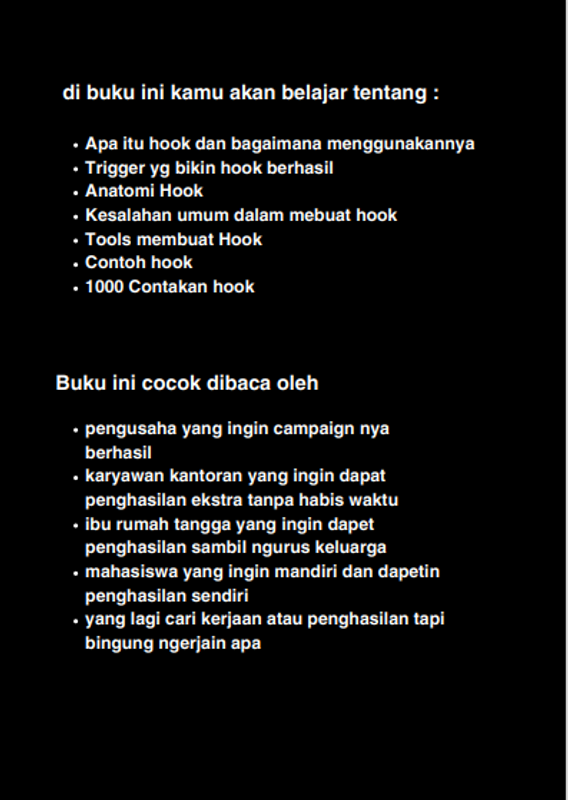 Highlight image 3 for Ebook 1000 Contekan Hook untuk Berbagai Niche