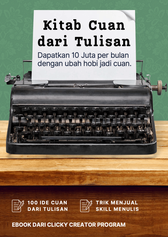 Highlight image for E-Book "100 Ide Cuan: Ubah Hobi Menulis Jadi Penghasilan 10 Juta per Bulan!"