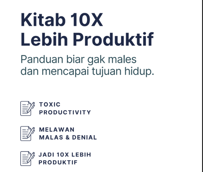 Highlight image for 10X Lebih Produktif: Buku Panduan Meraih Impian Tanpa Malas