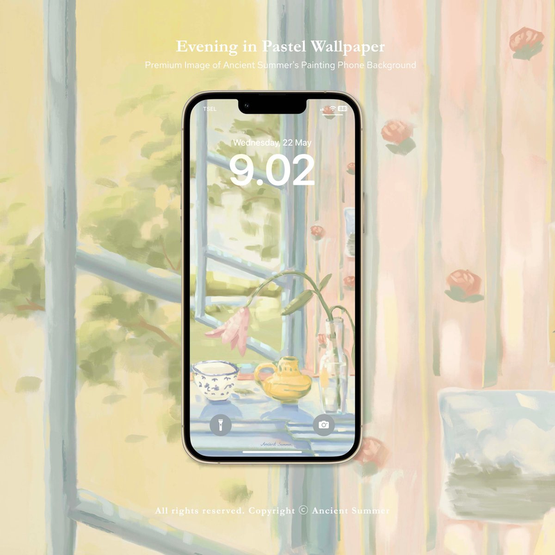 Highlight image 1 for Evening in Pastel Art Wallpaper | Premium Image of Ancient Summer's Painting Phone Background
