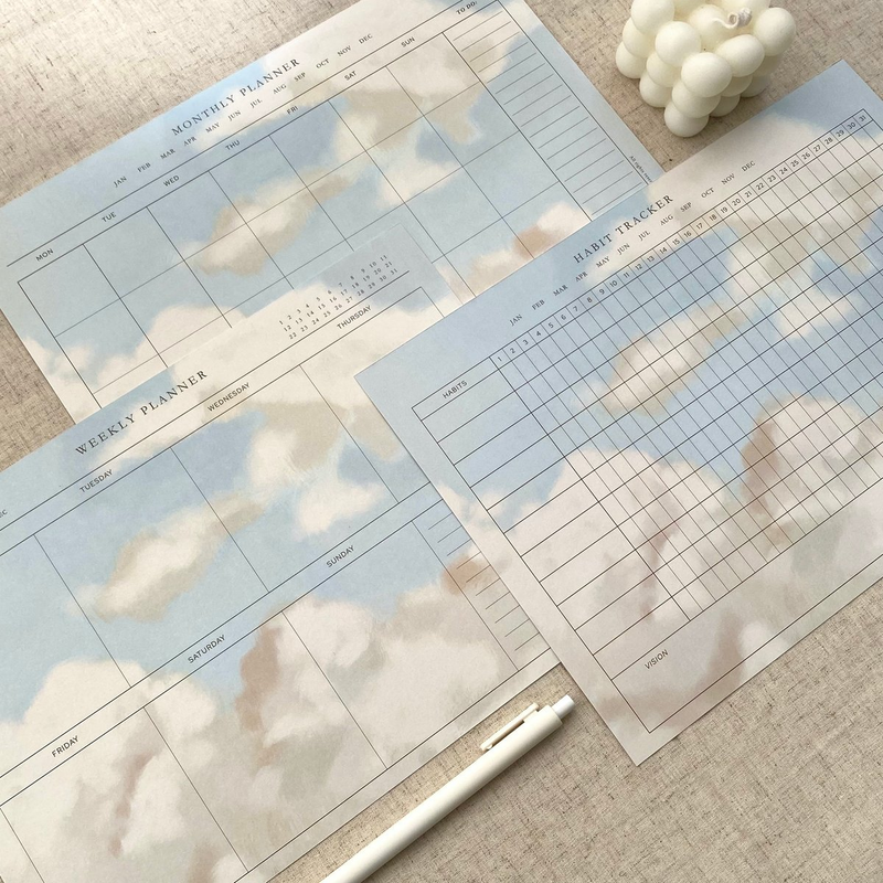 Highlight image 5 for Aesthetic Planner | Printable Planner and Habit Tracker Bundle