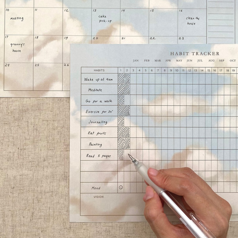 Highlight image 6 for Aesthetic Planner | Printable Planner and Habit Tracker Bundle