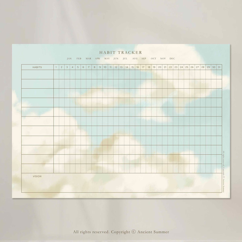 Highlight image 9 for Aesthetic Planner | Printable Planner and Habit Tracker Bundle