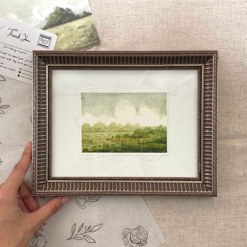 Highlight image 4 for Landscape Studies 01 - Mini Landscape Painting | Printable Original Watercolor Art (Digital Download)