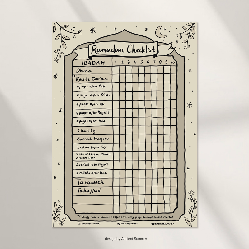 Highlight image for Ramadhan Planner | Printable Ramadhan Checklist