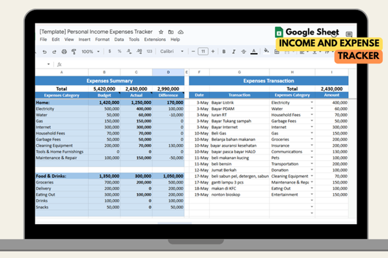 Highlight image 3 for [Template] Personal Income Expense Tracker
