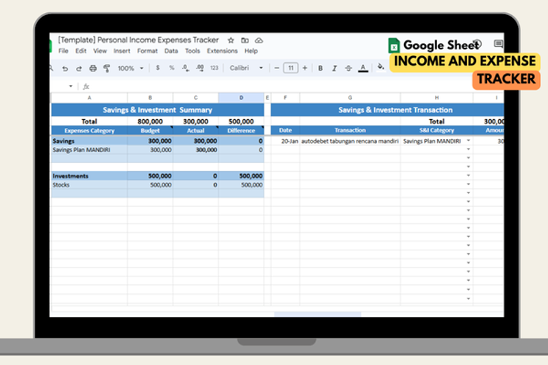 Highlight image 4 for [Template] Personal Income Expense Tracker