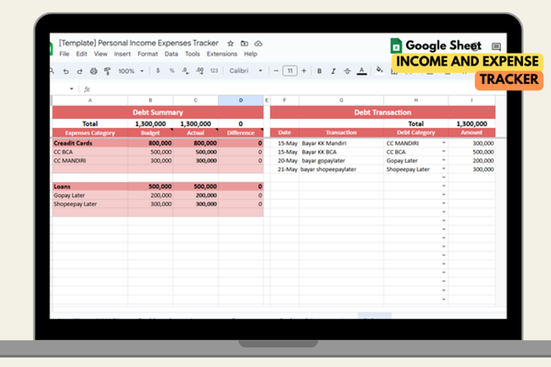 Highlight image 5 for [Template] Personal Income Expense Tracker