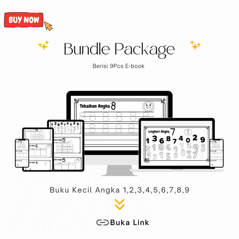 Highlight image 1 for Satu Paket Ebook Berisi 9 Buah Buku Belajar Angka untuk Anak Usia 2-6 Tahun