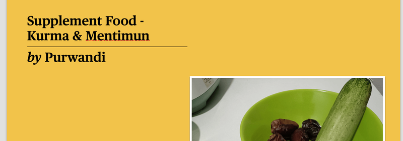 Highlight image for Suplemen Food Sehat dan Menyehatkan dengan Kurma dan Mentimun