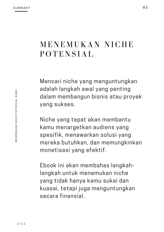 Highlight image for [GRATIS] E-Book Cara Menemukan Niche Kamu