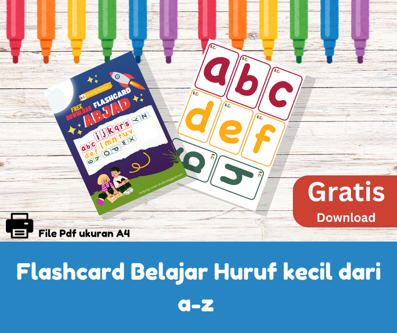 Highlight image for [Gratis] Flashcard Belajar Mengenal Huruf a-z 