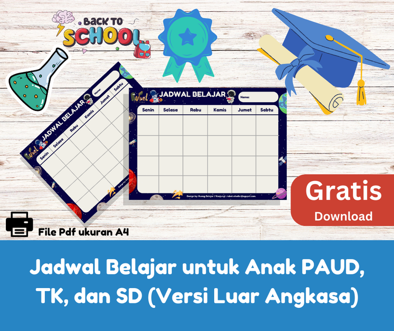 Highlight image for [Gratis] Jadwal Belajar untuk Anak PAUD, TK, ataupun SD (Versi Luar Angkasa)