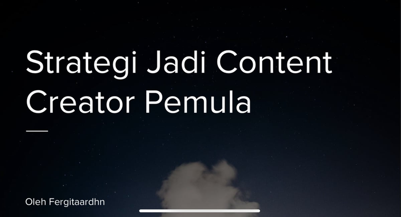 Highlight image for [GRATIS] STRATEGI JADI CONTENT CREATOR PEMULA