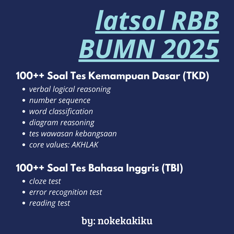 Highlight image for LATSOL TES BAHASA INGGRIS RBB BUMN 2025